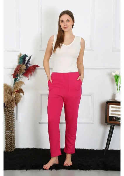 Kadın Pamuk Cepli 3 Iplik Alt Eşofman Fuşya fiyatları
