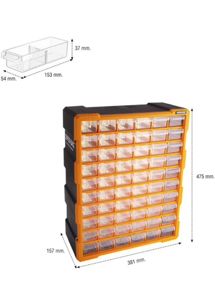Süper Bag ASR-6000 Monoblok Çekmece Seti Büyük 60'lı