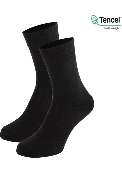 Erkek Ekstra Yumuşak Dikişsiz Düz Siyah Soket Çorap