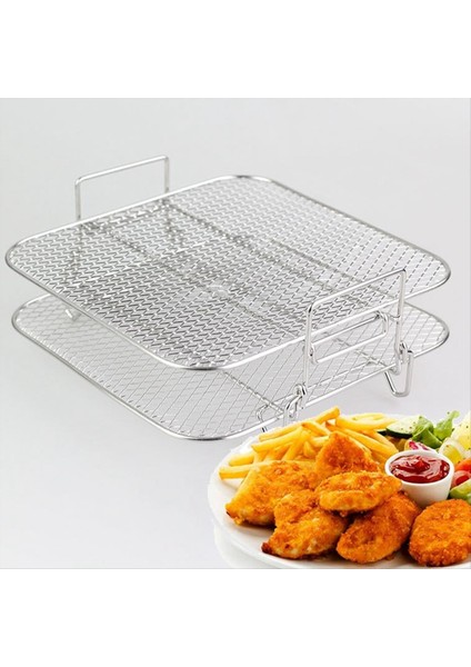 Paslanmaz Çelik Airfryer Tencere Çift Katmanlı Raf Kare 5qt/5.7qt/6.8qt (Yurt Dışından) fiyatları