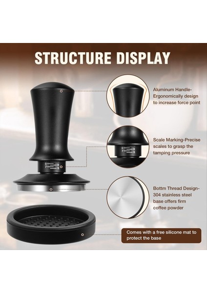 51 mm Espresso Tamper ve Karıştırıcı Seti, Espresso Kahve Tamper (Yurt Dışından) indirimleri