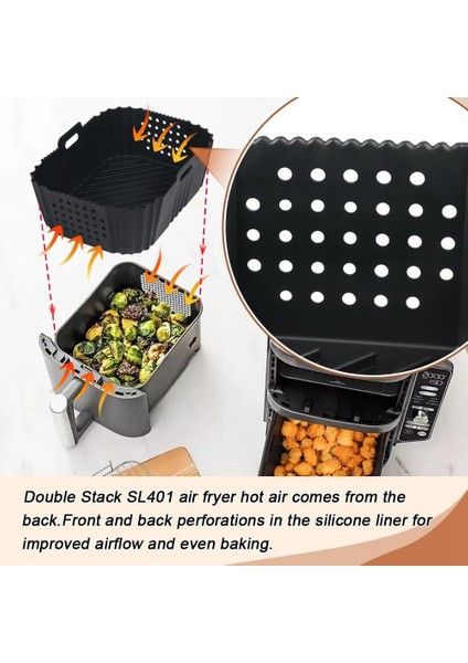 Ninja SL401 Çift Yığın 2 Sepetli Hava Fritözü Yeniden Kullanılabilir Siyah (Yurt Dışından) fırsatları