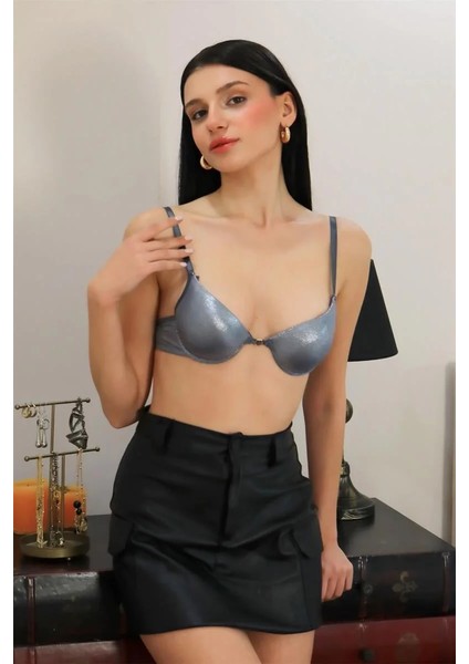 Kadın Destekli Balenli Sütyen Gri fiyatları