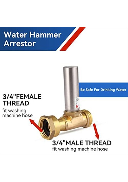 S-241 Çamaşır Makineleri Için Su Darbesi Giderici, 3/4 Inç Bağlantı, 2 Adet (Yurt Dışından) modelleri