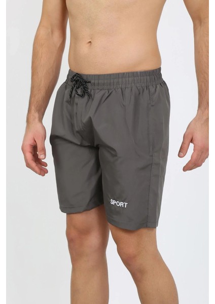 Erkek Fermuar Cepli Deniz Şortu Füme modelleri