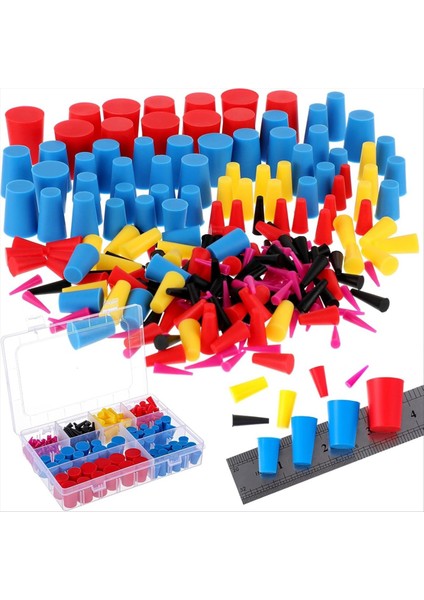 250 Adet 8 Boyutlu Silikon Koni Tıkacı Kiti Toz Boya Kiti (Yurt Dışından)