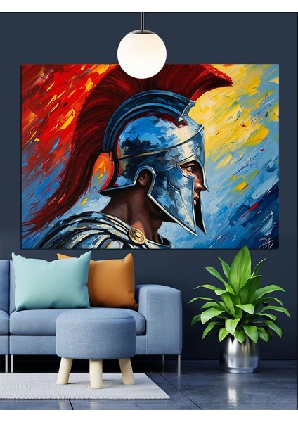 Antik Savaşçı Soyut Portre Dekoratif Kanvas - Mdf Ahşap Tablo fiyatları