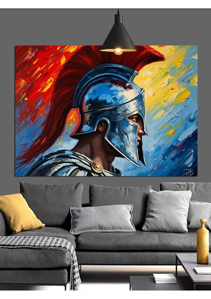 Antik Savaşçı Soyut Portre Dekoratif Kanvas - Mdf Ahşap Tablo fırsatları