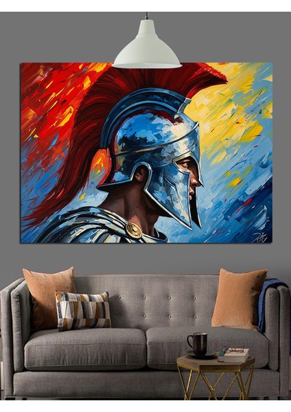Antik Savaşçı Soyut Portre Dekoratif Kanvas - Mdf Ahşap Tablo indirimleri