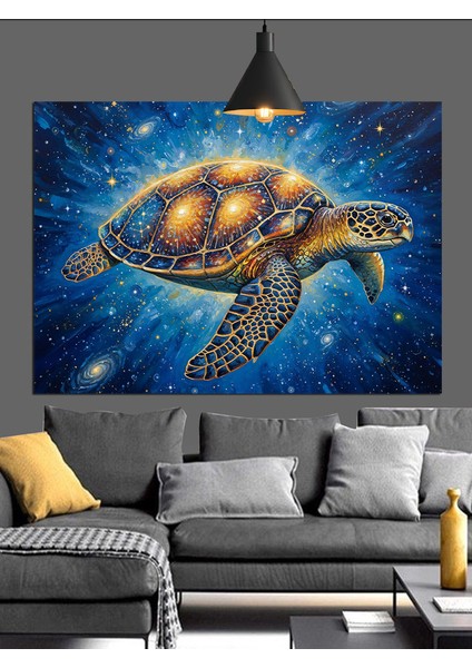 Deniz Kaplumbağası Okyanus Derinlik Dekoratif Kanvas - Mdf Ahşap Tablo fırsatları