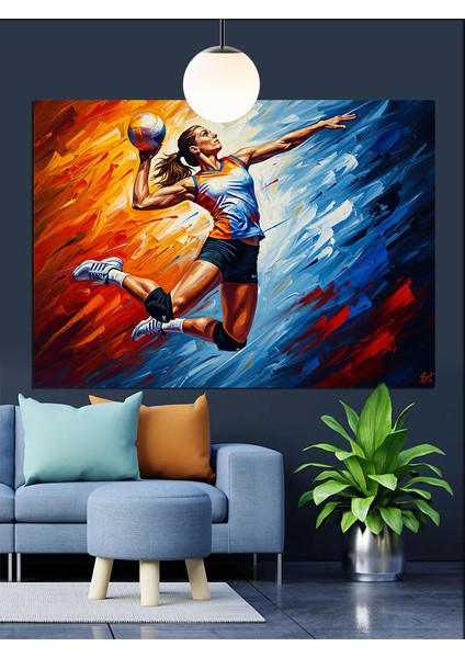 Voleybol Oynayan Sporcu Figürü Dekoratif Kanvas - Mdf Ahşap Tablo modelleri