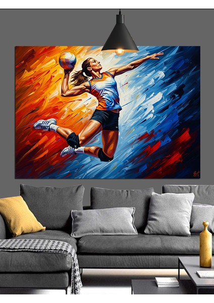 Voleybol Oynayan Sporcu Figürü Dekoratif Kanvas - Mdf Ahşap Tablo indirimleri