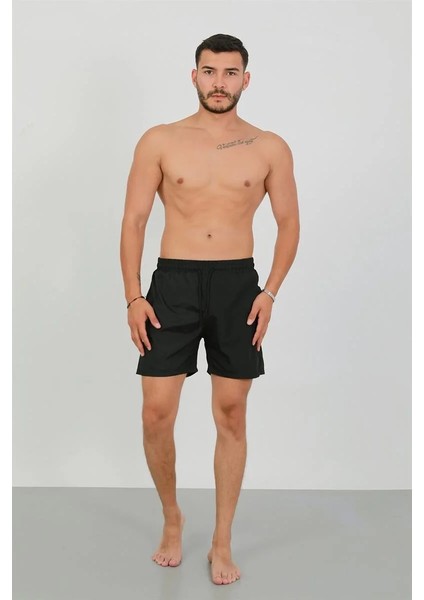 Erkek Fermuarlı Cepli Deniz Şortu Siyah fiyatları