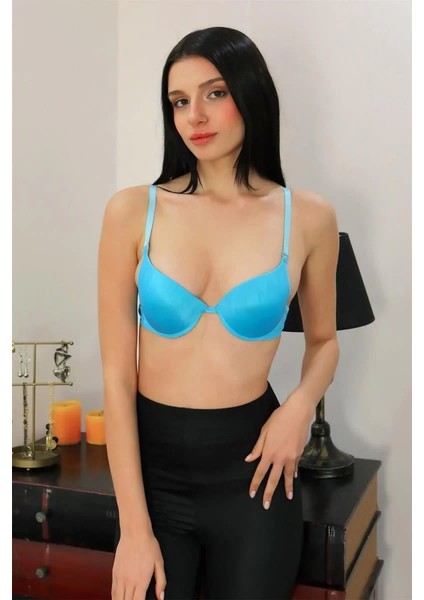 Kadın Destekli Balenli Sütyen Turkuaz