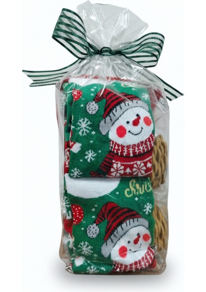 Sıcak Şarap Hediye Seti, Yılbaşı Kurabiyesi, Noel Çorabı ve Kırmızı Mum ile Keyifli Anlar modelleri