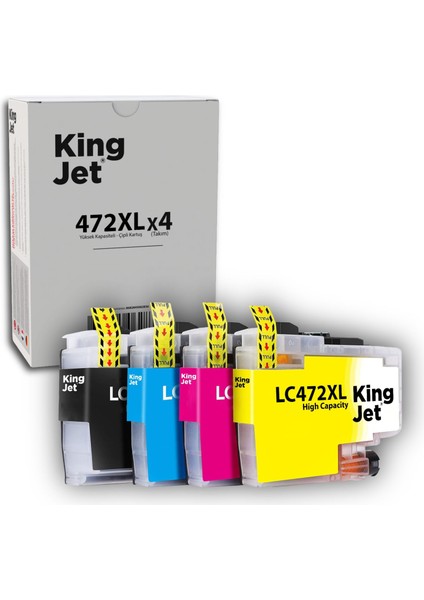Brother MFC-J2340DW Uyumlu Yüksek Kapasiteli 4 Renk (Takım) Çipli Muadil Kartuş | LC472XL
