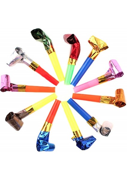 30 Adet Renkli, Sesli, Uzayan Noel ve Yılbaşı Düdüğü Seti