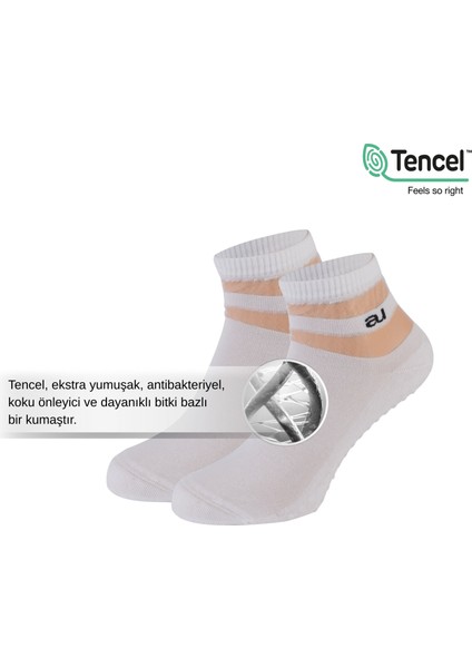 Kadın Kaydırmaz Taban Şeffaf Çizgili Beyaz Yoga ve Pilates Çorabı modelleri