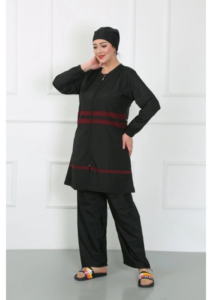 Büyük Beden Tesettür Mayo Siyah