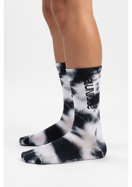 Unisex Siyah Beyaz Batik Yarım Havlu Spor Çorabı fırsatları