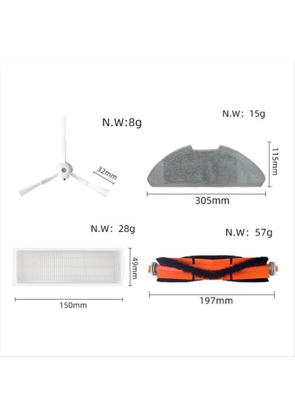 Xiaomi Robot Süpürge Mop 2 Lite / Mjstl / MJST1S Parçaları Için 14 Parça Kiti (Yurt Dışından) fırsatları
