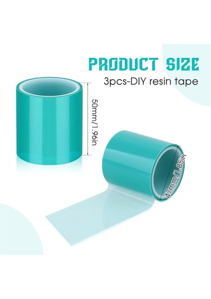 Sanat Nehri Masası Dıy El Sanatları Kolye Yapımı Için 3 Parçalı Reçine Bant, Dikişsiz Yapışkan Kağıt Bant, 2 Inç Genişliğinde Uv Reçine Bant (Yurt Dışından) fiyatları