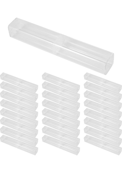 25 Adet Plastik Şeffaf Kalem Kutusu Hediye Boş Okul Ofis Koleksiyonu Seti Kalem Kutusu Saklama Kutusu Babalar Günü Anneler Günü Için (Yurt Dışından)