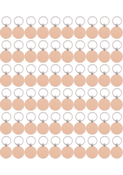 60 Adet Boş Yuvarlak Ahşap Anahtarlık Kendin Yap Ahşap Anahtarlıklar Anahtar Etiketleri Kendin Yap Hediyeleri Üzerine Kazınabilir (Yurt Dışından)
