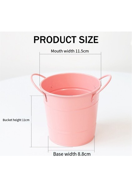 Kalemlik, Saplı Küçük Metal Kovalar Yuvarlak Kalemlik Çocuklar, Sınıf, El Sanatları ve Parti Hediyeleri Için Pembe (Yurt Dışından) indirimleri