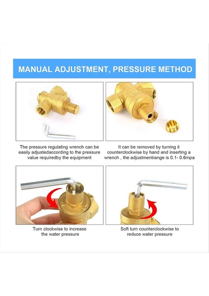 Göstergeli 1/2 Inç Su Basınç Regülatörü, Ayarlanabilir Su Basıncı (Yurt Dışından) fırsatları
