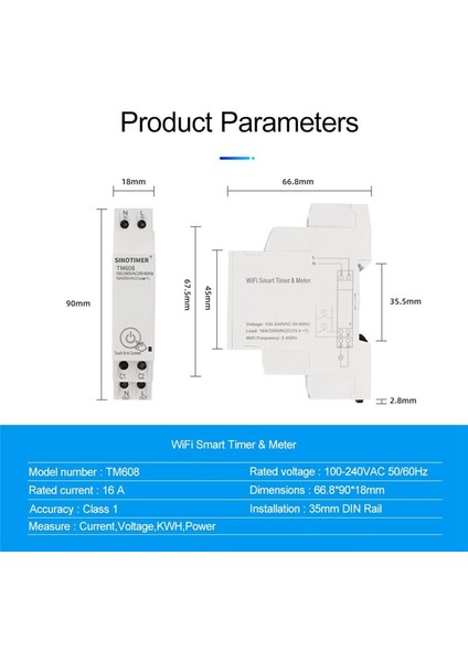 Sınotımer TM608 Akıllı Wifi Tek Fazlı Enerji Ölçer (Yurt Dışından) modelleri