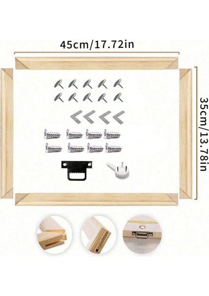 2'li Paket 12INX16IN Kendin Yap Ahşap Kanvas Sedye Çubukları, Kanvas Çerçeve Seti (Yurt Dışından) fiyatları