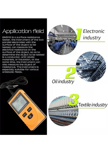 GM3110 Yüksek Hassasiyetli Yüzey Direnci Test Cihazı Antistatik Test Cihazı (Yurt Dışından) fiyatları