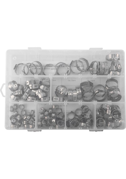 304 Paslanmaz Çelik Hortum Kelepçesi Sınıflandırma Kiti, 128 Parça (Yurt Dışından)