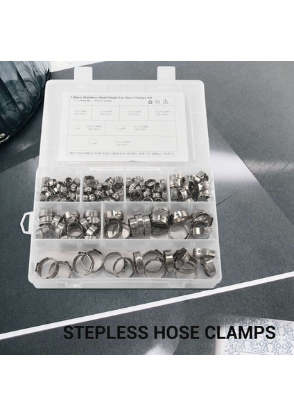 304 Paslanmaz Çelik Hortum Kelepçesi Sınıflandırma Kiti, 128 Parça (Yurt Dışından) indirimleri