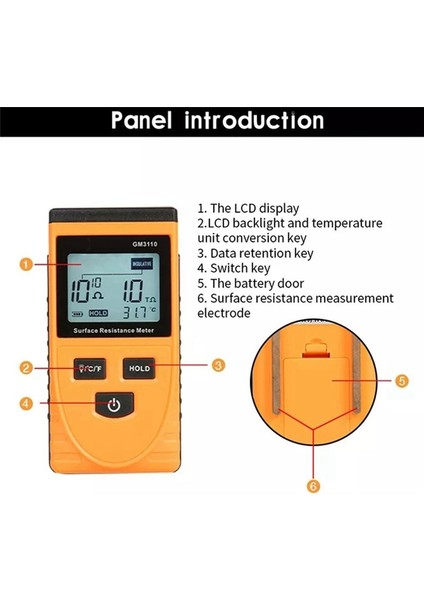 GM3110 Yüksek Hassasiyetli Yüzey Direnci Test Cihazı Antistatik Test Cihazı (Yurt Dışından) indirimleri