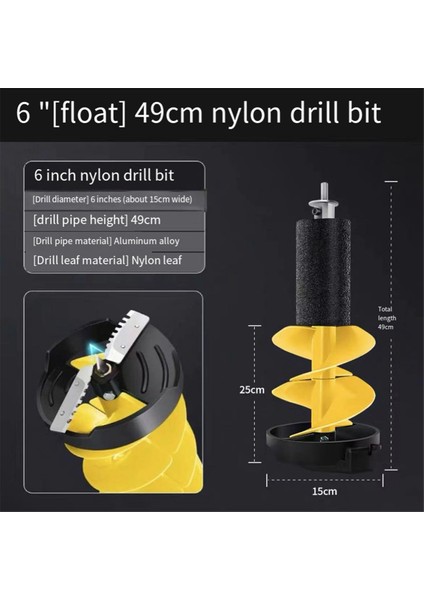 Buz Matkabı Ucu Fan Kanatlı Naylon Matkap Adaptörlü Şamandıralı Buz Matkabı Ucu Fan Kanatları Elektrikli Aletler Matkap Uçları 6 Inç Sarı (Yurt Dışından) indirimleri