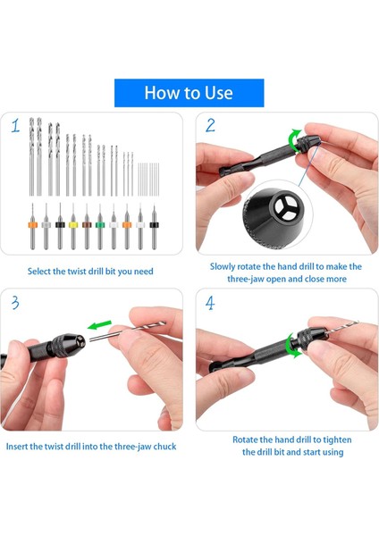 El Matkap Seti, 25 Parça Büküm Matkap Ucu ve 10 Parça Pcb Mini Matkap Ucu, Reçine Polimer Kil Için Mücevher Delme Aleti (Yurt Dışından) fiyatları