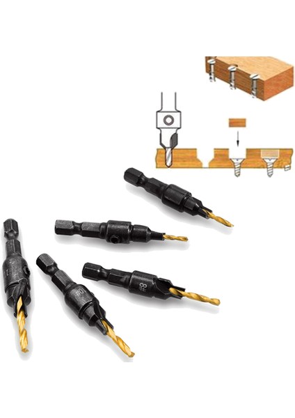5 Adet Şaftlı Havşa Matkap Ucu Set Vida Pah Delik Açıcı B (Yurt Dışından) indirimleri