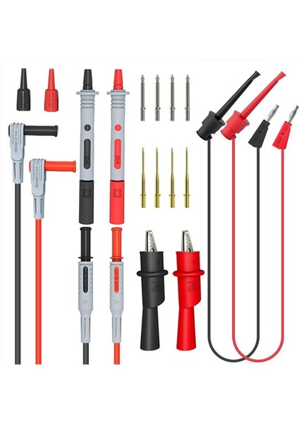 P1308B 18 Adet Test Kablosu Kiti 4mm Muz Fişi Test Kancası Kablo Probu (Yurt Dışından)