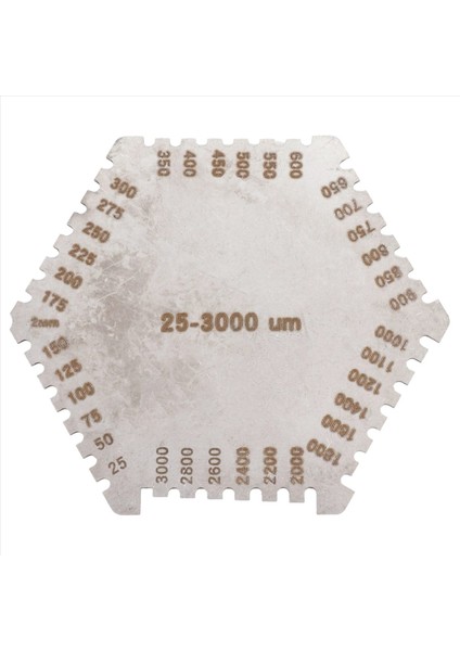 Yüksek Hassasiyetli Paslanmaz Çelik Altıgen Islak Film Tarak Kalınlık Ölçer (Yurt Dışından)