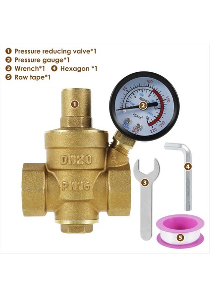 3/4 Inç DN20 Pirinç Su Basınç Regülatörü Vanası Su Basıncı (Yurt Dışından) fırsatları