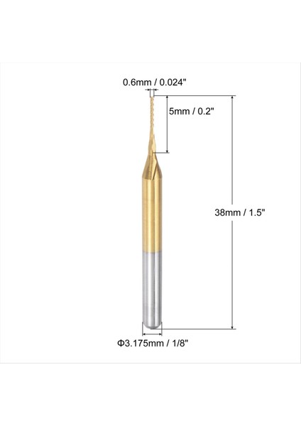 Pcb Makinesi Için 10 Adet Titanyum Kaplama Karbür, 1/8 Inç Şaft 0,6 mm (Yurt Dışından) fırsatları