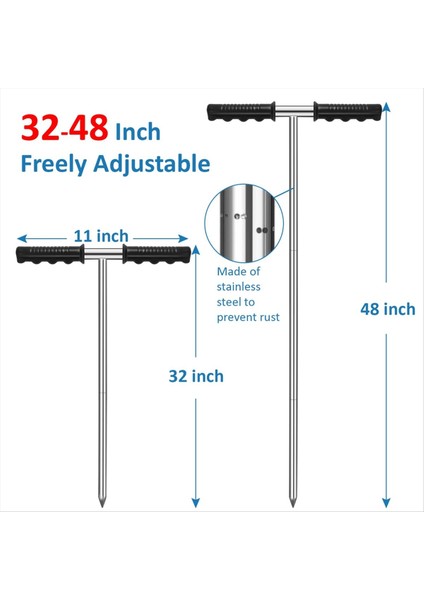 Paslanmaz Çelik Toprak Probu, Ayarlanabilir Toprak Çubuğu Aleti (Yurt Dışından) fırsatları