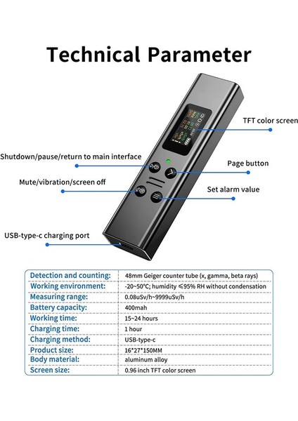 Geiger Sayacı Nükleer Radyasyon Dedektörü - Radyoaktif Dedektör (Yurt Dışından) modelleri