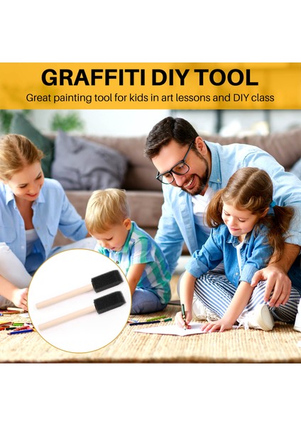 60 Adet Küçük Köpük Boya Fırçası Sünger Köpük Fırça Boyama Seti Ahşap Saplı 1 Inç Boya Fırçaları Çocuklar Için Araçlar Boyama Seti (Yurt Dışından) fırsatları