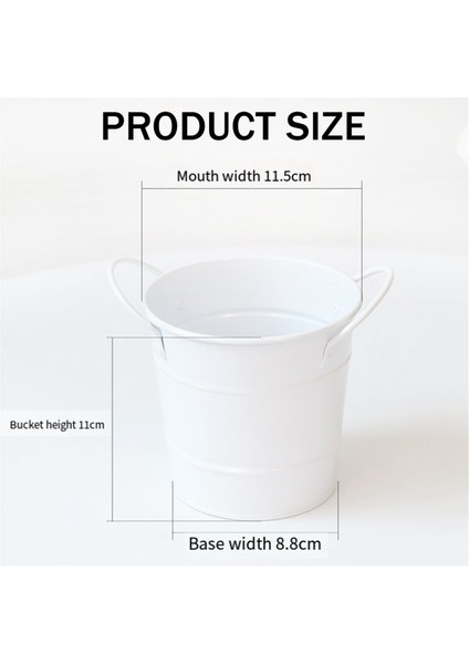 Kalemlik, Saplı Küçük Metal Kovalar Yuvarlak Kalemlik Çocuklar, Sınıf, El Sanatları ve Parti Hediyeleri Için Beyaz (Yurt Dışından) indirimleri