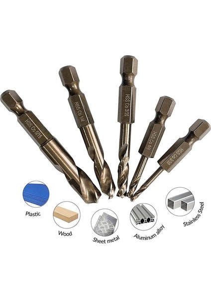 Paslanmaz Çelik ve Sert Metaller Için M35 Kobalt Kısa Matkap Ucu Seti (Yurt Dışından) indirimleri