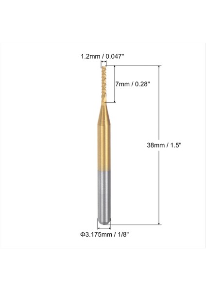 Pcb Makinesi Için 10 Adet Titanyum Kaplama Karbür, 1/8 Inç Şaft 1,2 mm (Yurt Dışından) fırsatları
