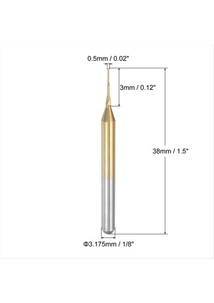 Pcb Makinesi Için 10 Adet Titanyum Kaplama Karbür, 1/8 Inç Şaft 0,5 mm (Yurt Dışından) fırsatları